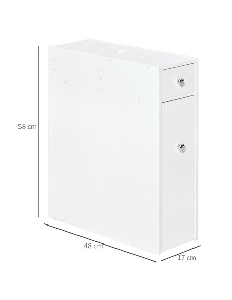 HOMCOM Bathroom Slim Floor Cabinet with Drawers, White - pic 20870 | FastDaddyshop
