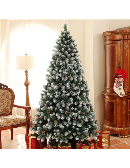 HOMCOM 7ft Snow-Dipped Artificial Pine Christmas Tree - pic 208702 | FastDaddyshop