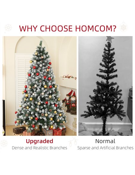 HOMCOM 7ft Snow-Dipped Artificial Pine Christmas Tree - pic 208705 | FastDaddyshop