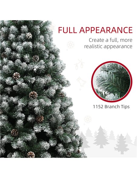 HOMCOM 7ft Snow-Dipped Artificial Pine Christmas Tree - pic 208706 | FastDaddyshop