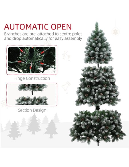 HOMCOM 7ft Snow-Dipped Artificial Pine Christmas Tree - pic 208707 | FastDaddyshop