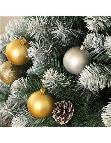 HOMCOM 7ft Snow-Dipped Artificial Pine Christmas Tree
