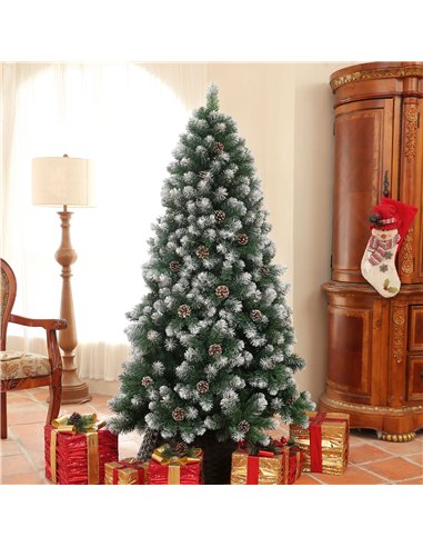 HOMCOM 6ft Snow-Dipped Artificial Pine Christmas Tree