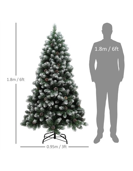 HOMCOM 6ft Snow-Dipped Artificial Pine Christmas Tree - pic 208712 | FastDaddyshop