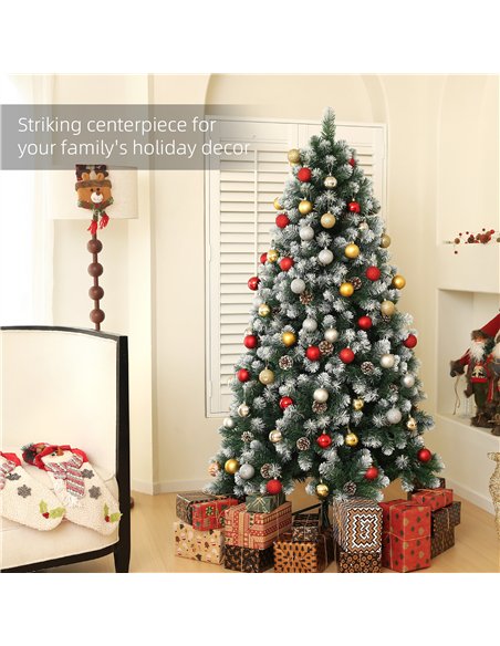 HOMCOM 6ft Snow-Dipped Artificial Pine Christmas Tree - pic 208713 | FastDaddyshop