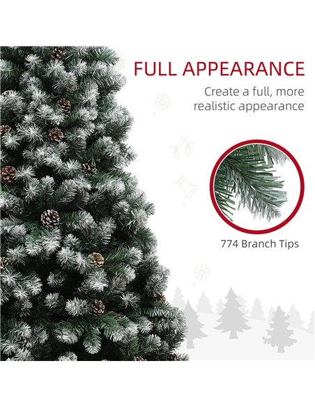HOMCOM 6ft Snow-Dipped Artificial Pine Christmas Tree - pic 208715 | FastDaddyshop