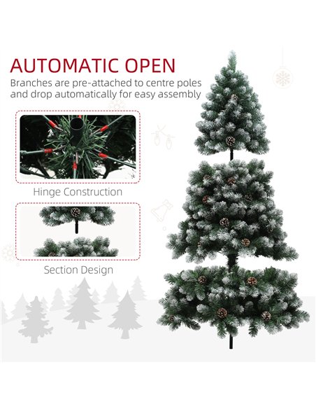 HOMCOM 6ft Snow-Dipped Artificial Pine Christmas Tree - pic 208716 | FastDaddyshop