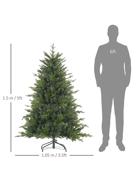 HOMCOM 5ft Bare Artificial Christmas Tree, with 1309 Tips - Green - pic 208721 | FastDaddyshop