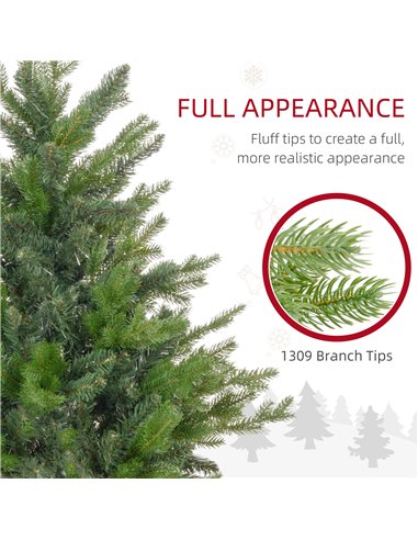 HOMCOM 5ft Bare Artificial Christmas Tree, with 1309 Tips - Green