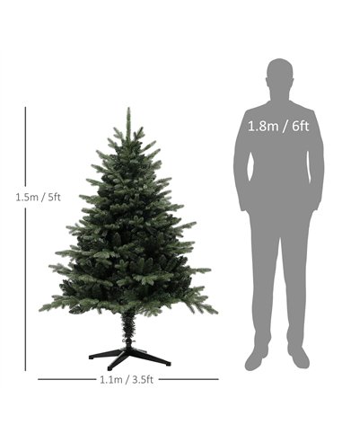 HOMCOM 5ft Artificial Spruce Christmas Tree - Green