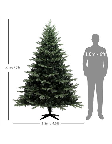 HOMCOM 7ft Artificial Spruce Christmas Tree - Green