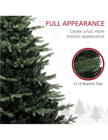 HOMCOM 7ft Artificial Spruce Christmas Tree - Green