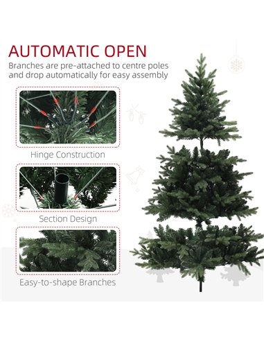 HOMCOM 7ft Artificial Spruce Christmas Tree - Green