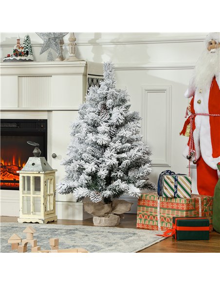 HOMCOM 3ft Snowy Tabletop Christmas Tree, with LED Lights - pic 208753 | FastDaddyshop