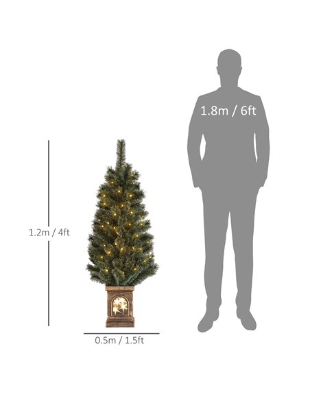 HOMCOM 4ft Artificial Christmas Tree with 80 Warm White LED Lights, 8 Modes and Remote, Realistic Xmas Tree with Square Stand fo - pic 208757 | FastDaddyshop
