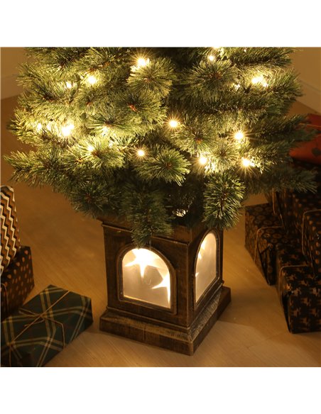 HOMCOM 4ft Artificial Christmas Tree with 80 Warm White LED Lights, 8 Modes and Remote, Realistic Xmas Tree with Square Stand fo - pic 208763 | FastDaddyshop