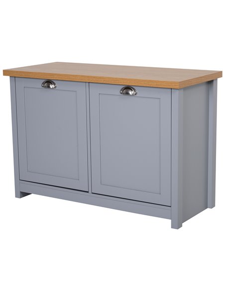 HOMCOM Shoe Cabinet, 2 Doors Hallway Cupboard, Storage Organiser with Shelf, Grey - pic 20877 | FastDaddyshop