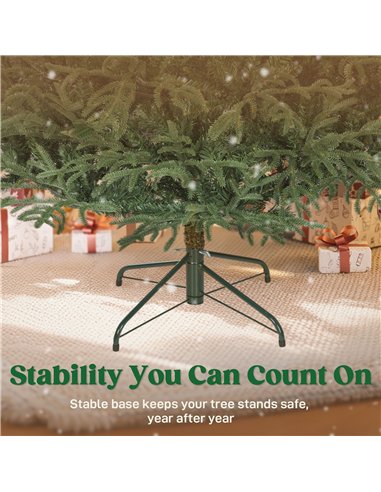 HOMCOM 7 ft Full Spruce Christmas Tree with Realistic Dense Tips, Easy Assembly - Green