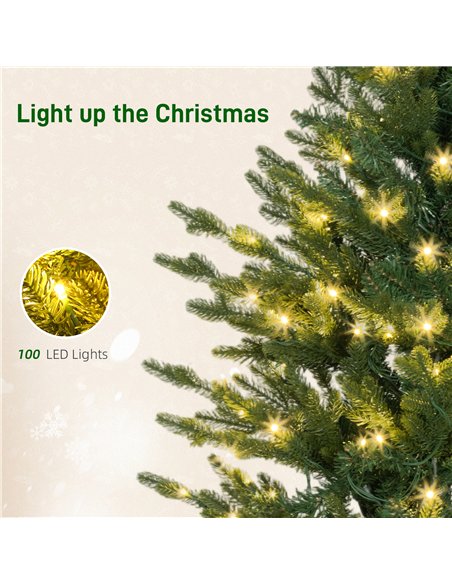 HOMCOM Set of Two Artificial 4ft Christmas Trees, with Lights - Green - pic 208777 | FastDaddyshop
