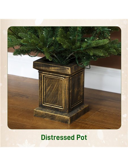 HOMCOM Set of Two Artificial 4ft Christmas Trees, with Lights - Green - pic 208779 | FastDaddyshop