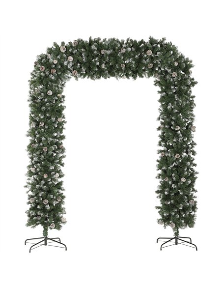 HOMCOM 8.2 ft Snow Frosted Christmas Tree Arch, Christmas Arch Doorway Decor with 1800 Tips and 91 Pinecones, Artificial Xmas Tr - pic 208782 | FastDaddyshop