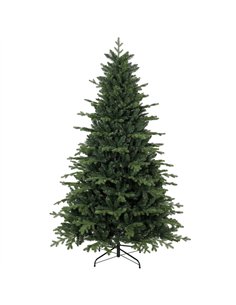 HOMCOM 7ft Artificial Christmas Tree with 2080 Realistic Tips, Hinged Xmas Tree with Wide Shape for Home Office, Green