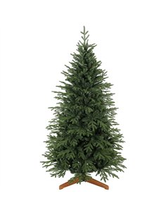 HOMCOM 180 cm Artificial Christmas Tree Full Hinged Xmas Tree Solid Pine Wood Stand, Green