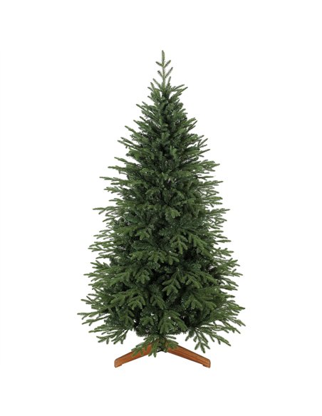 HOMCOM 180 cm Artificial Christmas Tree Full Hinged Xmas Tree Solid Pine Wood Stand, Green - pic 208863 | FastDaddyshop