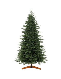 HOMCOM 7ft Artificial Christmas Tree Full Hinged Xmas Tree Solid Pine Wood Stand, Green