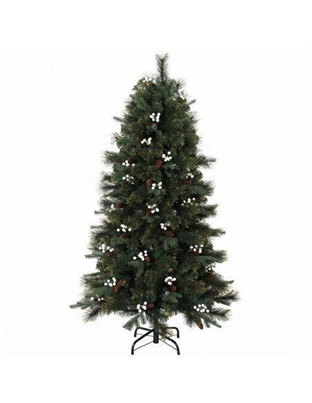 HOMCOM 5ft Artificial Christmas Tree, Fir Hinged Xmas Tree with 490 Branch Tips, Foldable Metal Stand, Easy Assembly, Green - pic 208890 | FastDaddyshop