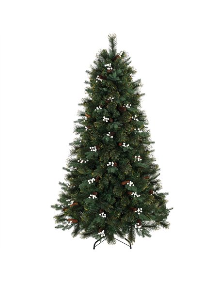HOMCOM 6ft Artificial Christmas Tree, Fir Hinged Xmas Tree with 716 Branch Tips, Foldable Metal Stand, Easy Assembly, Green - pic 208899 | FastDaddyshop