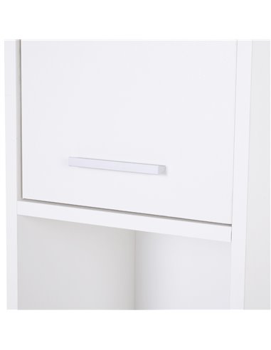 HOMCOM Particle Board Tall Freestanding Bathroom Storage Cabinet White