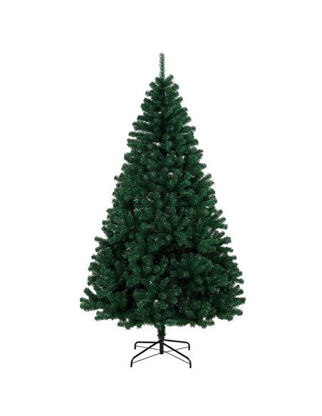 HOMCOM 7ft Artificial Christmas Tree, Fir Hinged Xmas Tree with 1100 Branch Tips, Foldable Steel Stand, Green - pic 208926 | FastDaddyshop