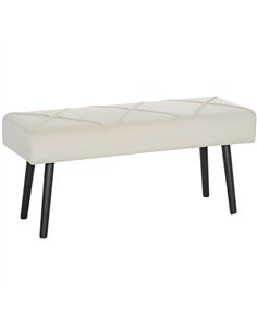 HOMCOM Upholstered Hallway Bench, End of Bed Bench with X-Shape Design and Steel Legs, Cream
