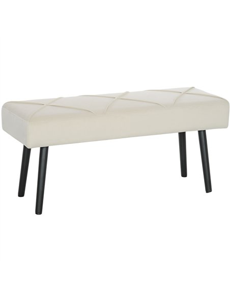 HOMCOM Upholstered Hallway Bench, End of Bed Bench with X-Shape Design and Steel Legs, Cream - pic 209025 | FastDaddyshop