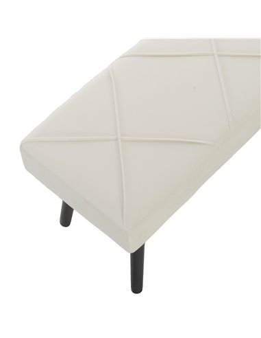 HOMCOM Upholstered Hallway Bench, End of Bed Bench with X-Shape Design and Steel Legs, Cream