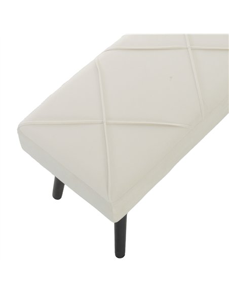 HOMCOM Upholstered Hallway Bench, End of Bed Bench with X-Shape Design and Steel Legs, Cream - pic 209033 | FastDaddyshop