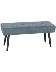 HOMCOM Upholstered Bedroom Entryway Bench, Modern Corduroy Tufted End of Bed Bench with Padded Seat and Steel Legs, Blue