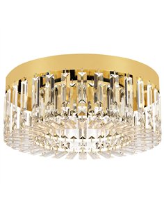 HOMCOM Crystal Chandeliers with 225 Crystal Pendants, 8-Light Ceiling Light for Living Room, Bedroom Dining Room, Gold Tone