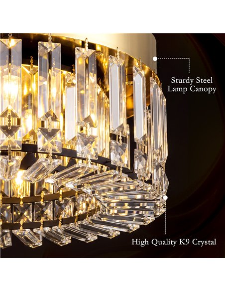 HOMCOM Crystal Chandeliers with 225 Crystal Pendants, 8-Light Ceiling Light for Living Room, Bedroom Dining Room, Gold Tone - pic 209074 | FastDaddyshop