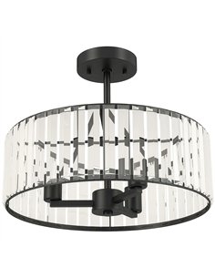 HOMCOM Crystal Ceiling Light, Semi Flush Mount Modern Crystal Chandelier Ceiling Light, E14 Base 3-Lights, Bulbs Not Included