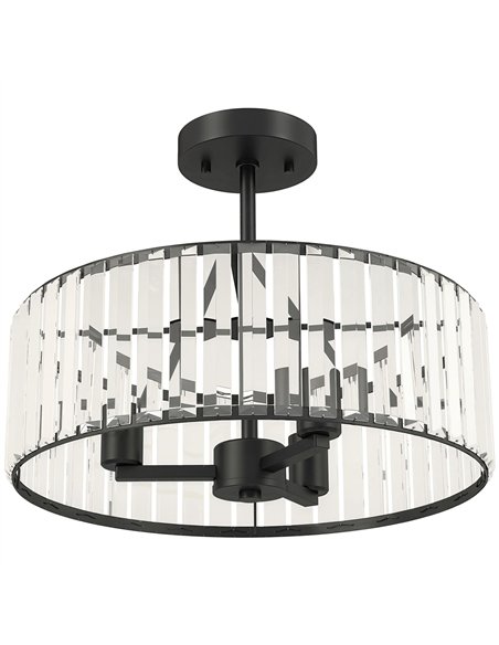 HOMCOM Crystal Ceiling Light, Semi Flush Mount Modern Crystal Chandelier Ceiling Light, E14 Base 3-Lights, Bulbs Not Included - pic 209079 | FastDaddyshop
