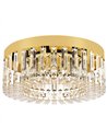 HOMCOM Crystal Chandeliers with 160 Crystal Pendants, 6-Light Ceiling Light for Living Room, Bedroom Dining Room, Gold Tone