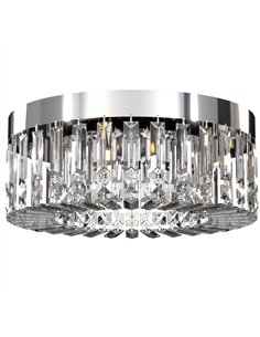 HOMCOM Crystal Chandeliers with 160 Crystal Pendants, 6-Light Ceiling Light for Living Room, Bedroom Dining Room, Silver Tone
