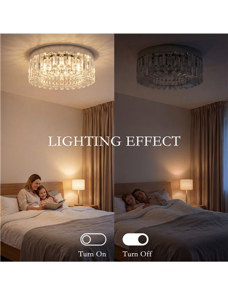 HOMCOM Crystal Chandeliers with 160 Crystal Pendants, 6-Light Ceiling Light for Living Room, Bedroom Dining Room, Silver Tone - pic 209102 | FastDaddyshop