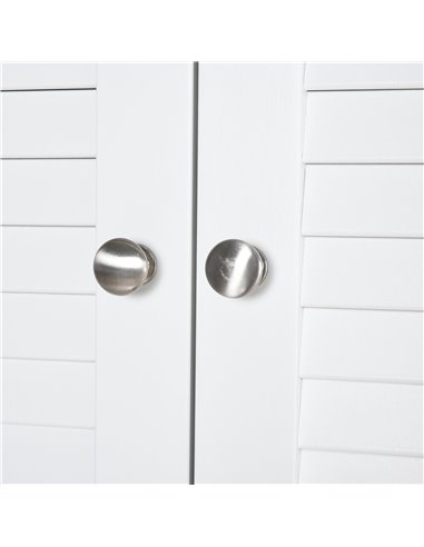 HOMCOM MDF Freestanding 6-Tier Bathroom Storage Cabinet White