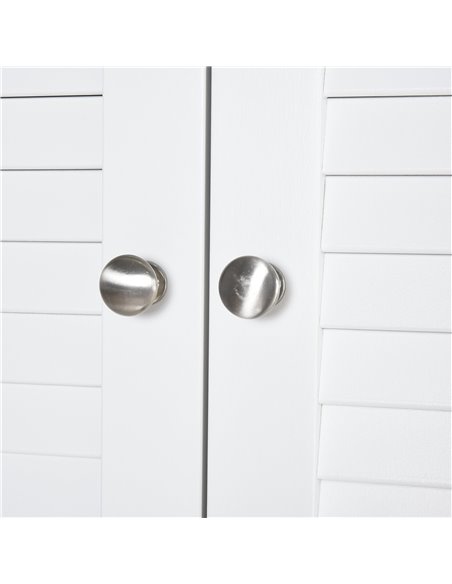 HOMCOM MDF Freestanding 6-Tier Bathroom Storage Cabinet White - pic 20911 | FastDaddyshop