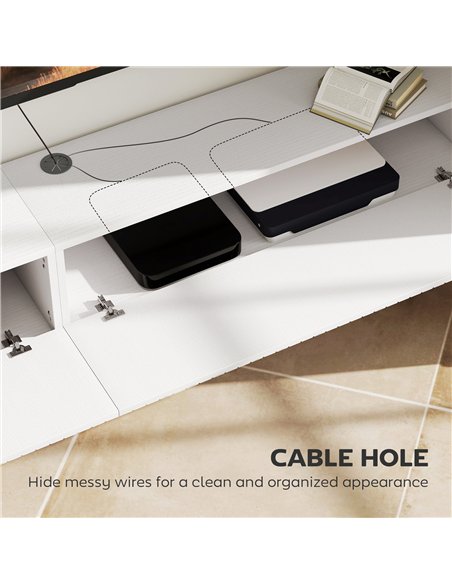 HOMCOM 80cm Floating TV Stand, Wall Mount TV Unit with Cable Management Hole, Fits up to 72" TV, White - pic 209138 | FastDaddyshop