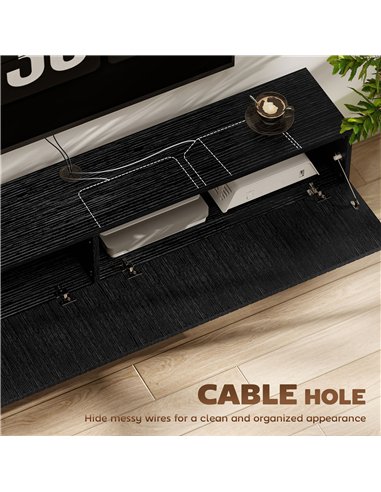HOMCOM 140cm Floating TV Stand, Wall Mount TV Unit with Cable Management Hole, Fits up to 72" TV, Black