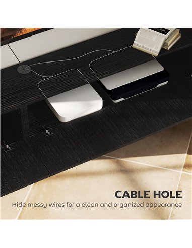 HOMCOM 180cm Floating TV Stand, Wall Mount TV Unit with Cable Management Hole, Fits up to 72" TV, Black